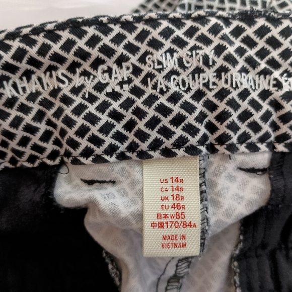 GAP Khakis Black and White Houndstooth‎ Slim City Pants Work Trousers(#1,429) - Picture 2 of 8